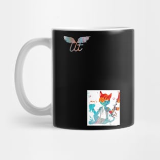 LitQ - Cute cat drinks wine on Valentine's Day anime art vibe Mug